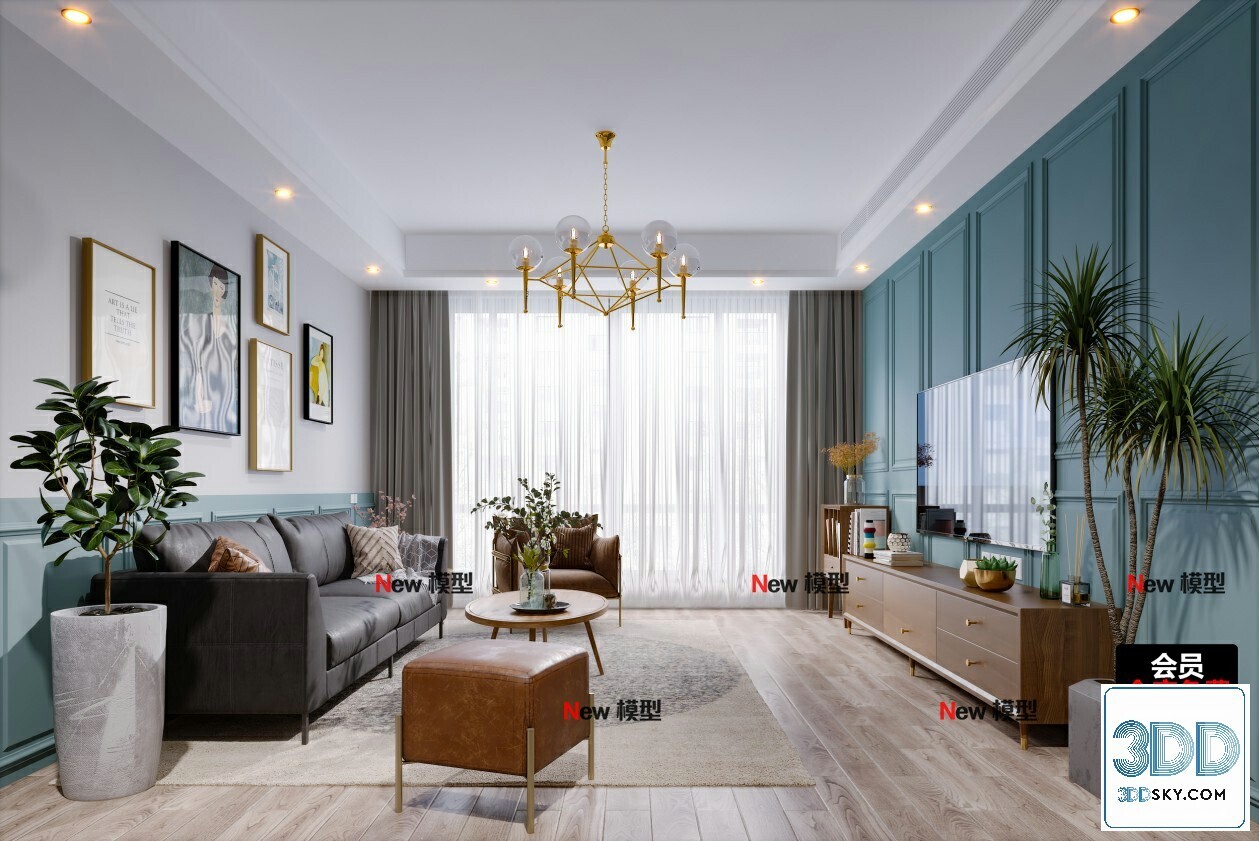 20 Living Room 3d Models Vol.25-Vray