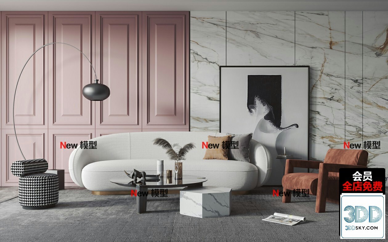 20 Living Room 3d Models Vol.25-Vray