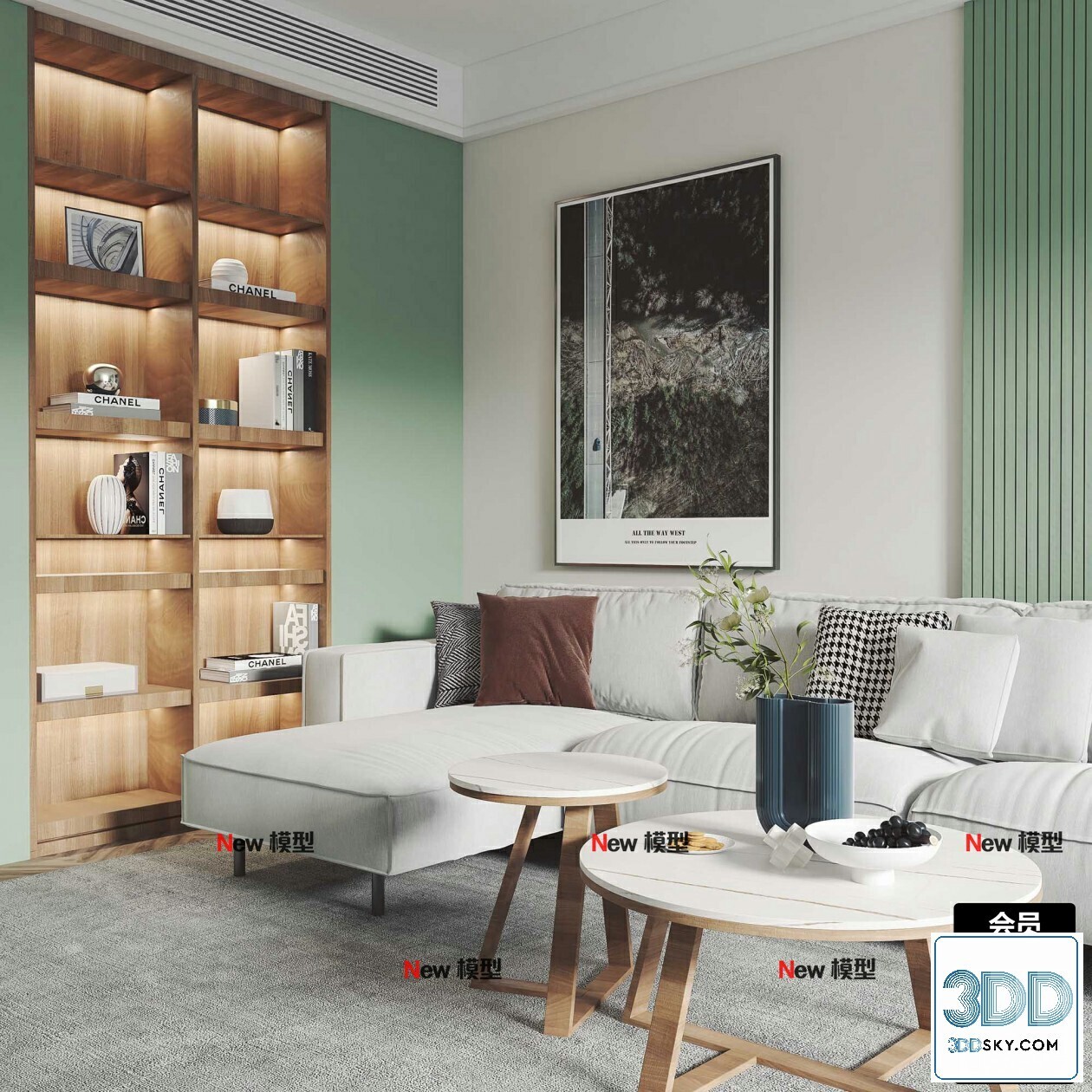 20 Living Room 3d Models Vol.25-Vray