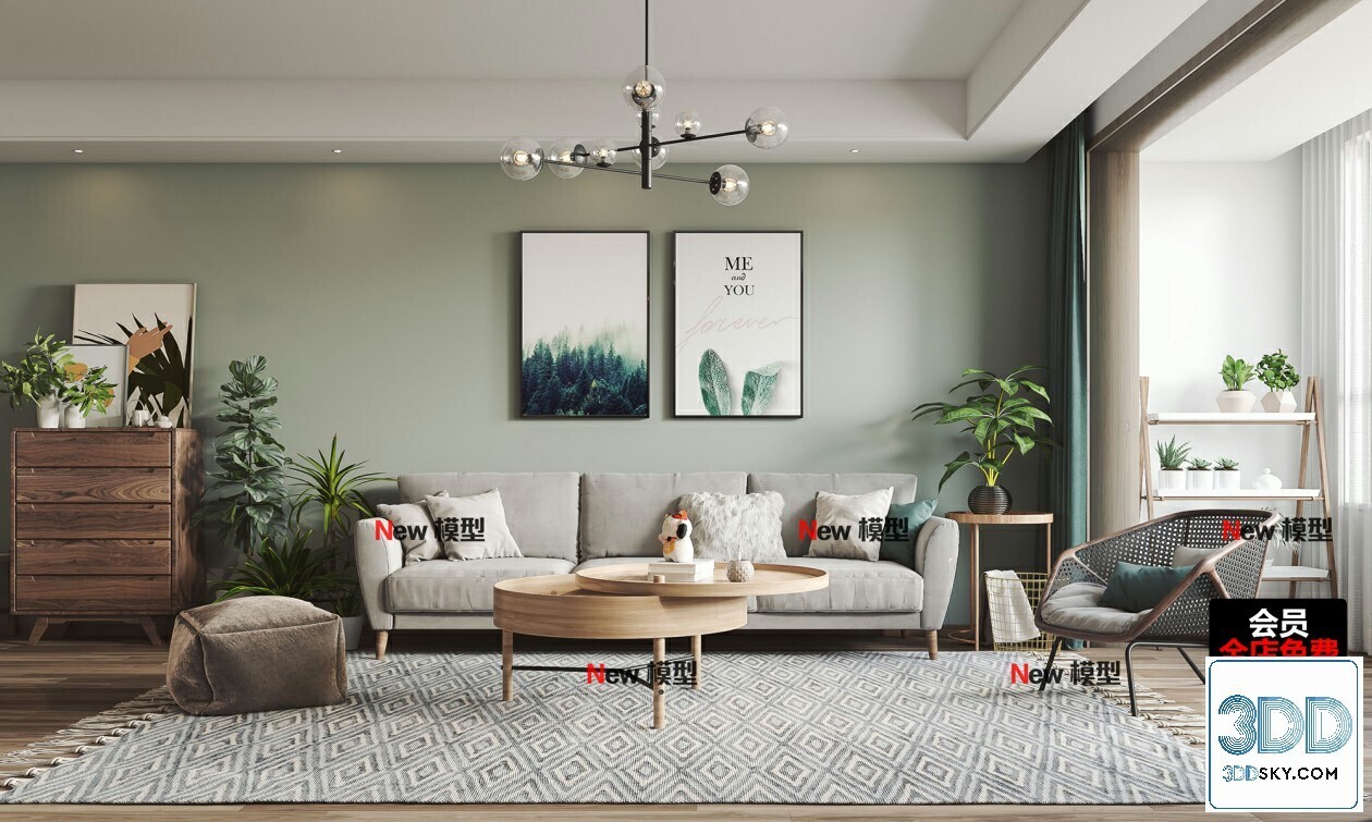 20 Living Room 3d Models Vol.25-Vray