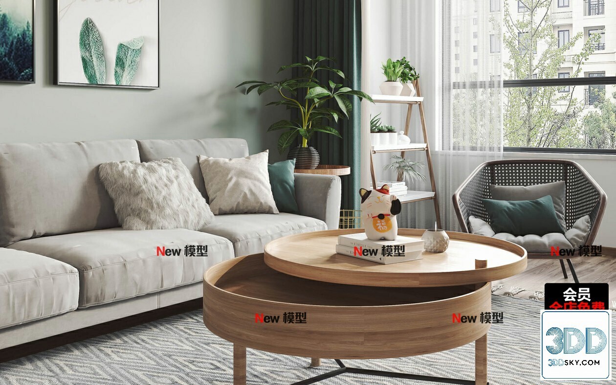 20 Living Room 3d Models Vol.25-Vray