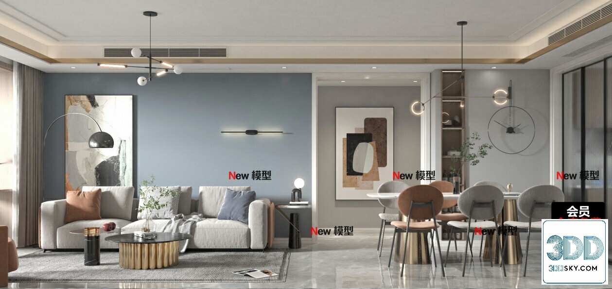 20 Living Room 3d Models Vol.25-Vray