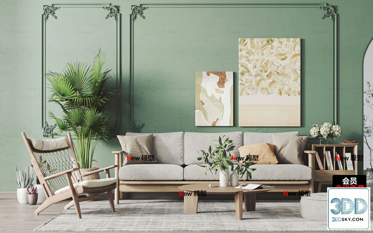 20 Living Room 3d Models Vol.25-Vray