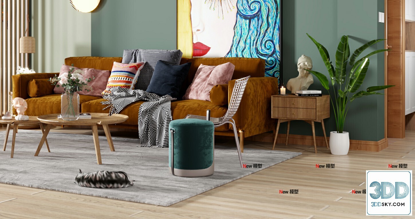 20 Living Room 3d Models Vol.25-Vray