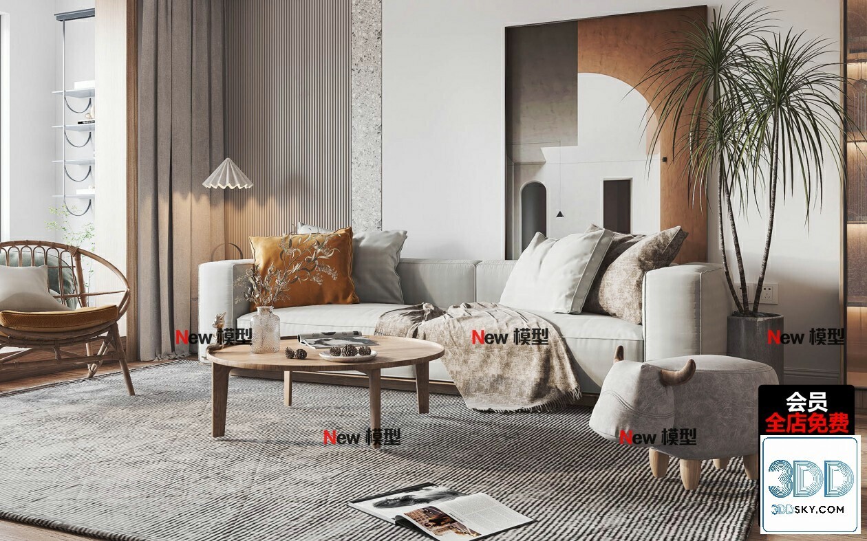 20 Living Room 3d Models Vol.25-Vray