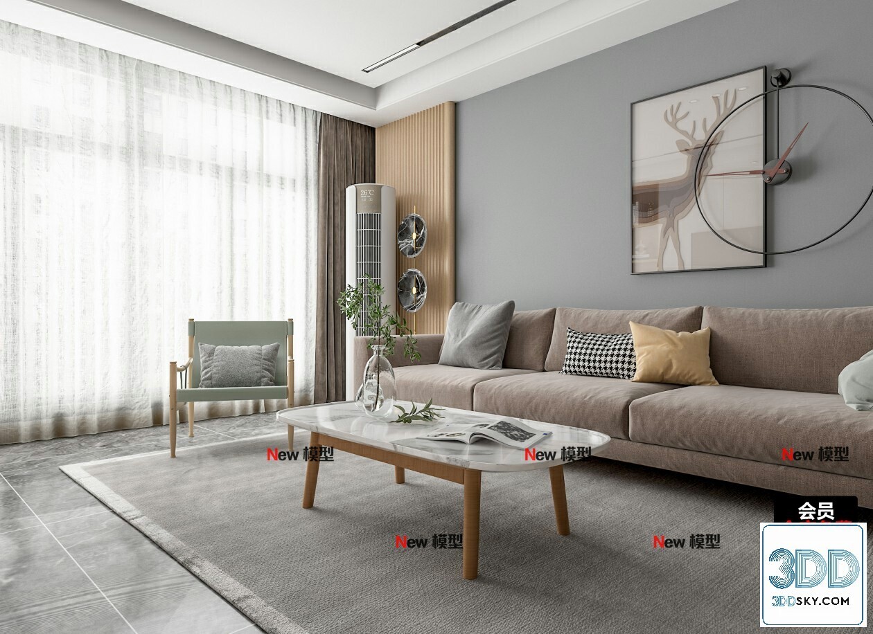 20 Living Room 3d Models Vol.25-Vray