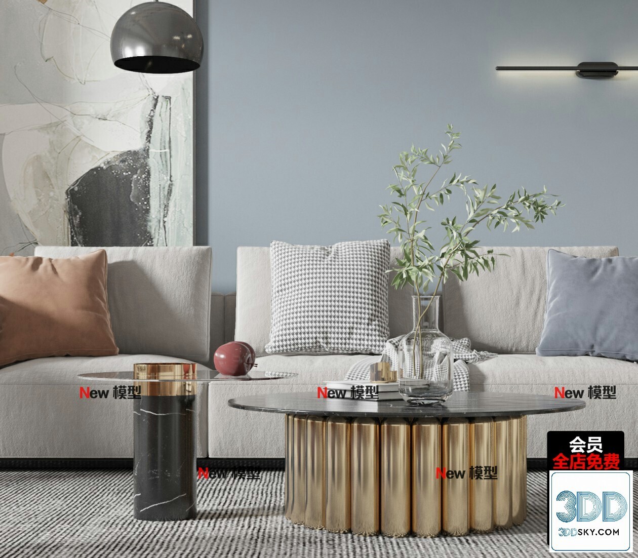 20 Living Room 3d Models Vol.25-Vray