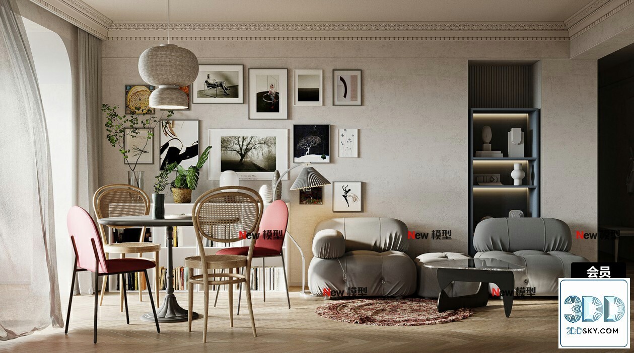 20 Living Room 3d Models Vol.25-Vray