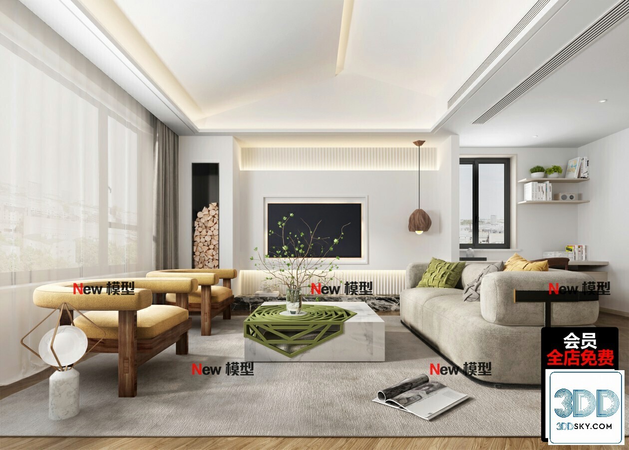20 Living Room 3d Models Vol.25-Vray