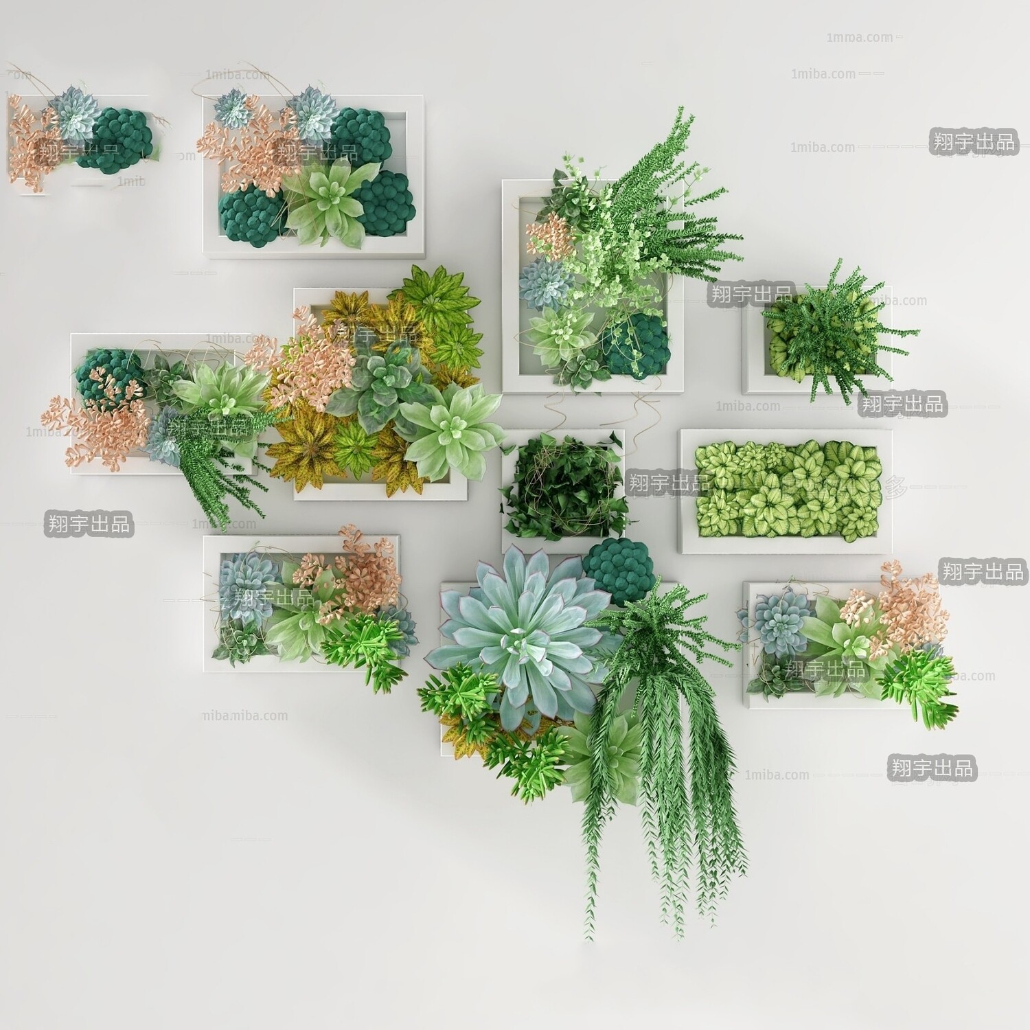 45 WALL PLANT DECOR 3D MODELS VOL.01