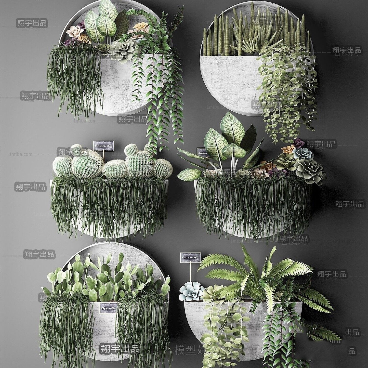 45 WALL PLANT DECOR 3D MODELS VOL.01