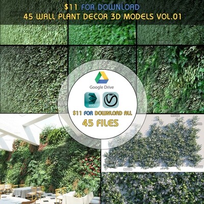 45 WALL PLANT DECOR 3D MODELS VOL.01