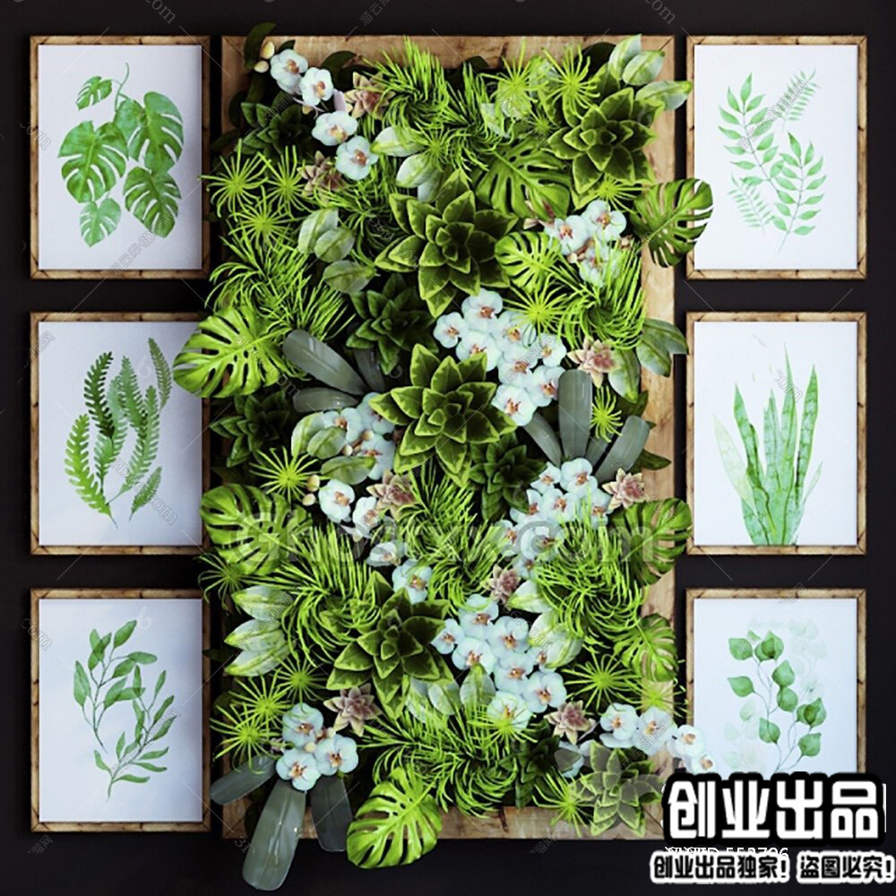 45 WALL PLANT DECOR 3D MODELS VOL.01