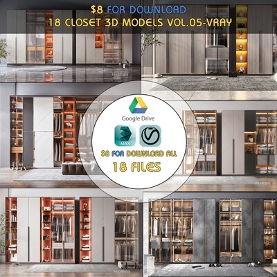 18 Closet 3d Models Vol.05-VRAY