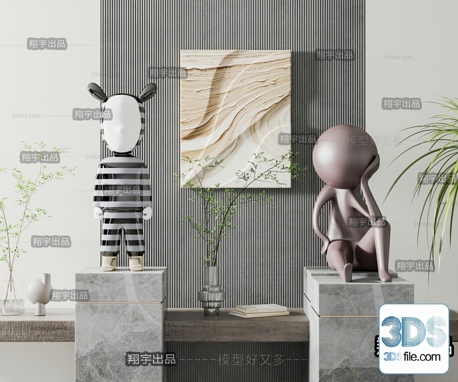 108 Decorative Statue 3d Models Vol 01
