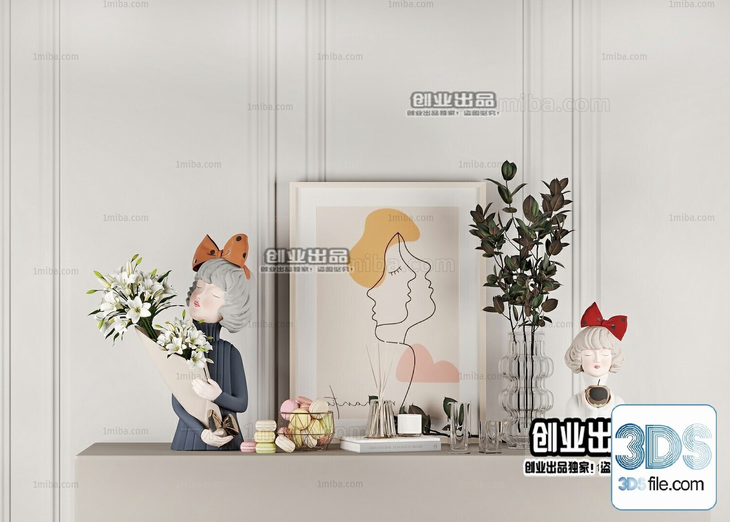 108 Decorative Statue 3d Models Vol 01
