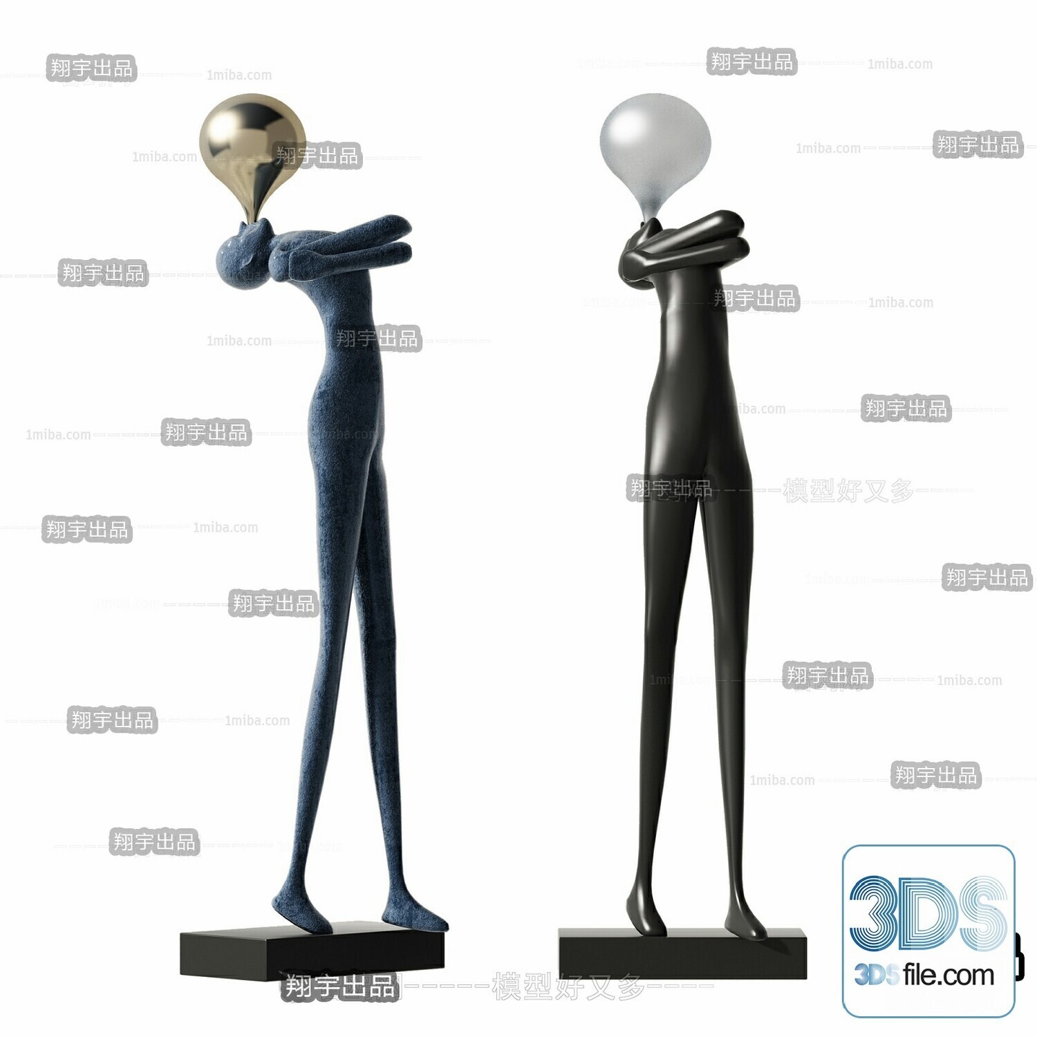 108 Decorative Statue 3d Models Vol 01