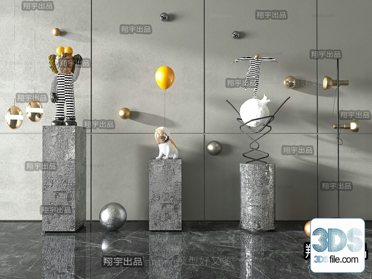 108 Decorative Statue 3d Models Vol 01