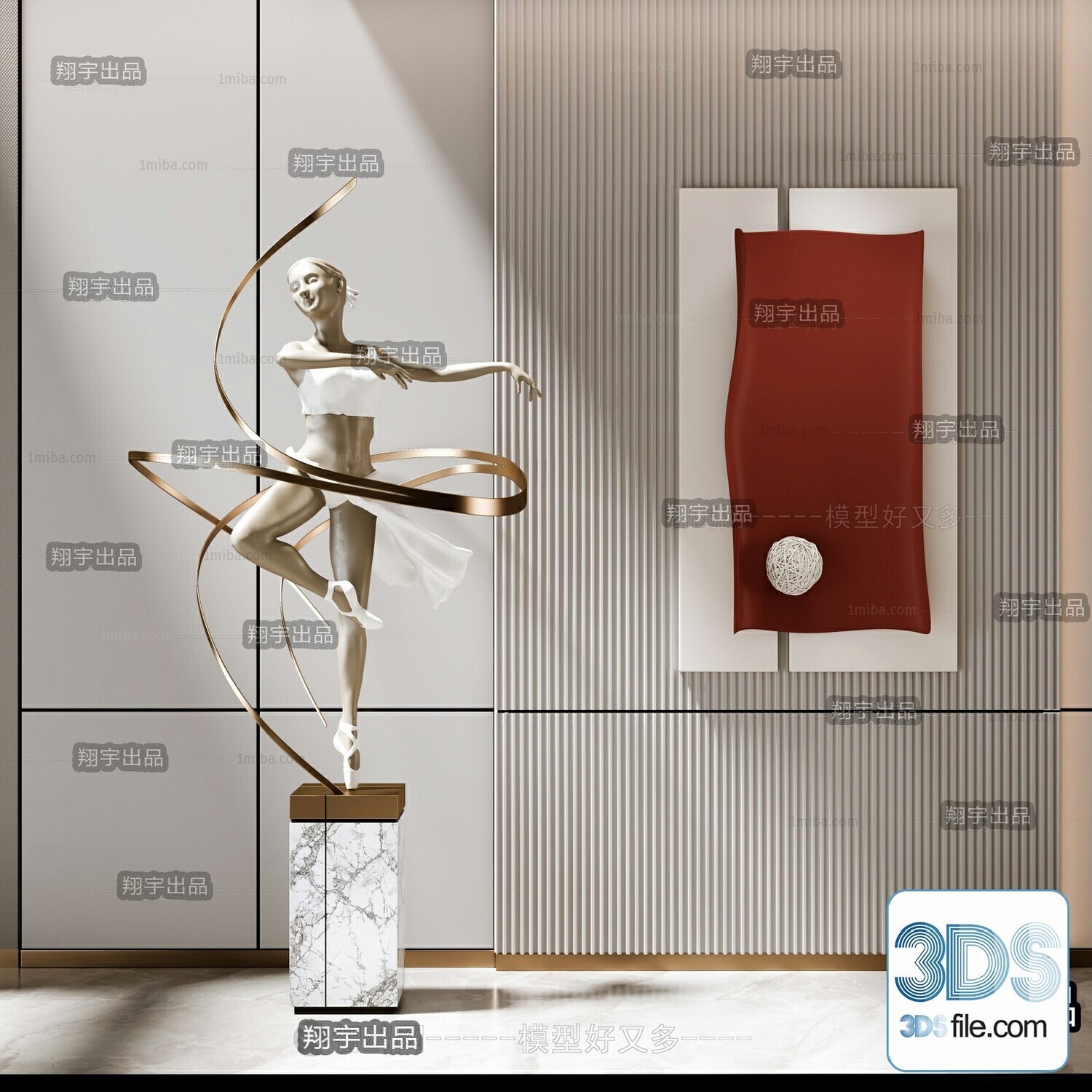 108 Decorative Statue 3d Models Vol 01