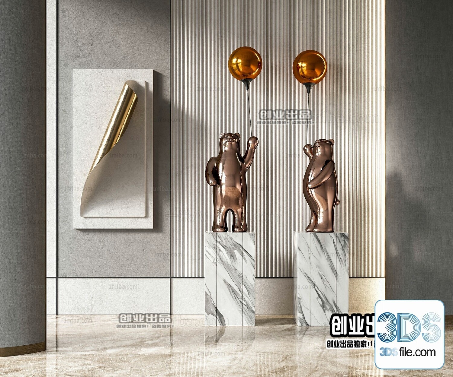 108 Decorative Statue 3d Models Vol 01