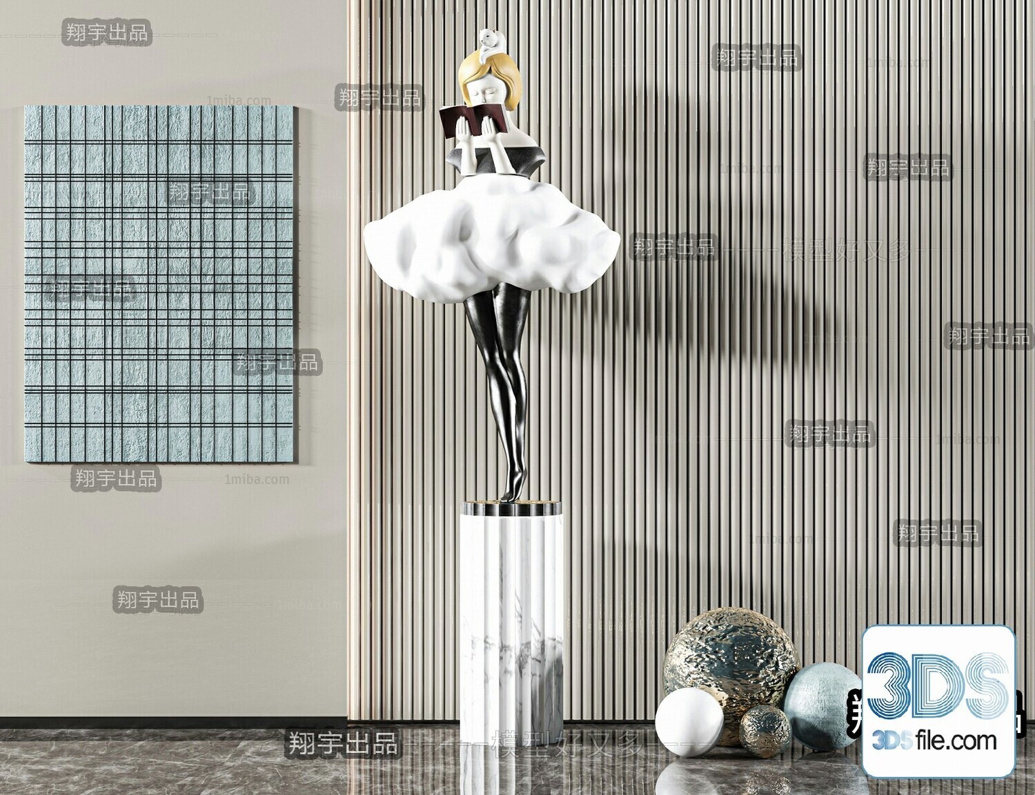 108 Decorative Statue 3d Models Vol 01