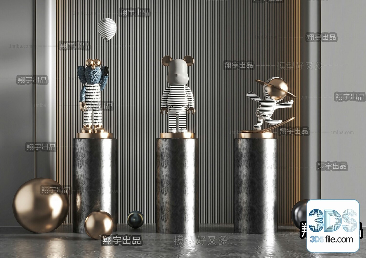 108 Decorative Statue 3d Models Vol 01