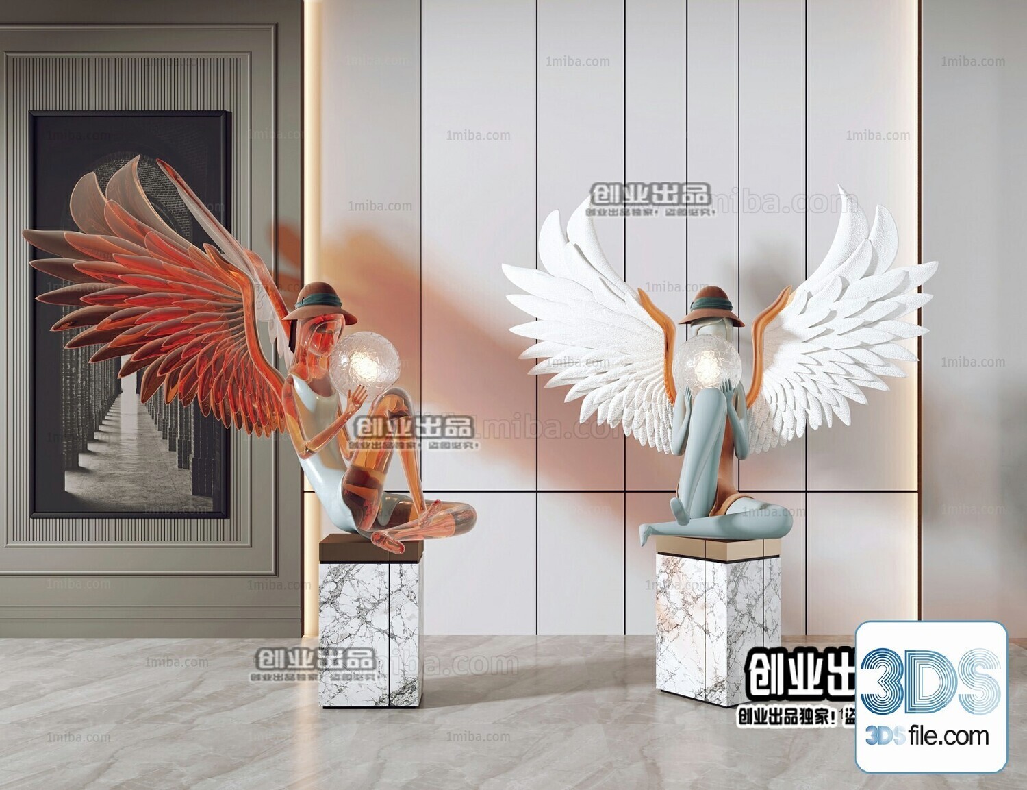 108 Decorative Statue 3d Models Vol 01