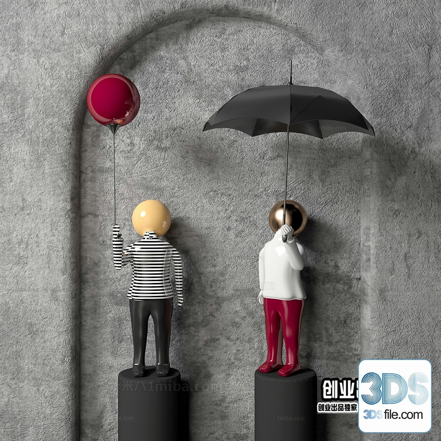 108 Decorative Statue 3d Models Vol 01