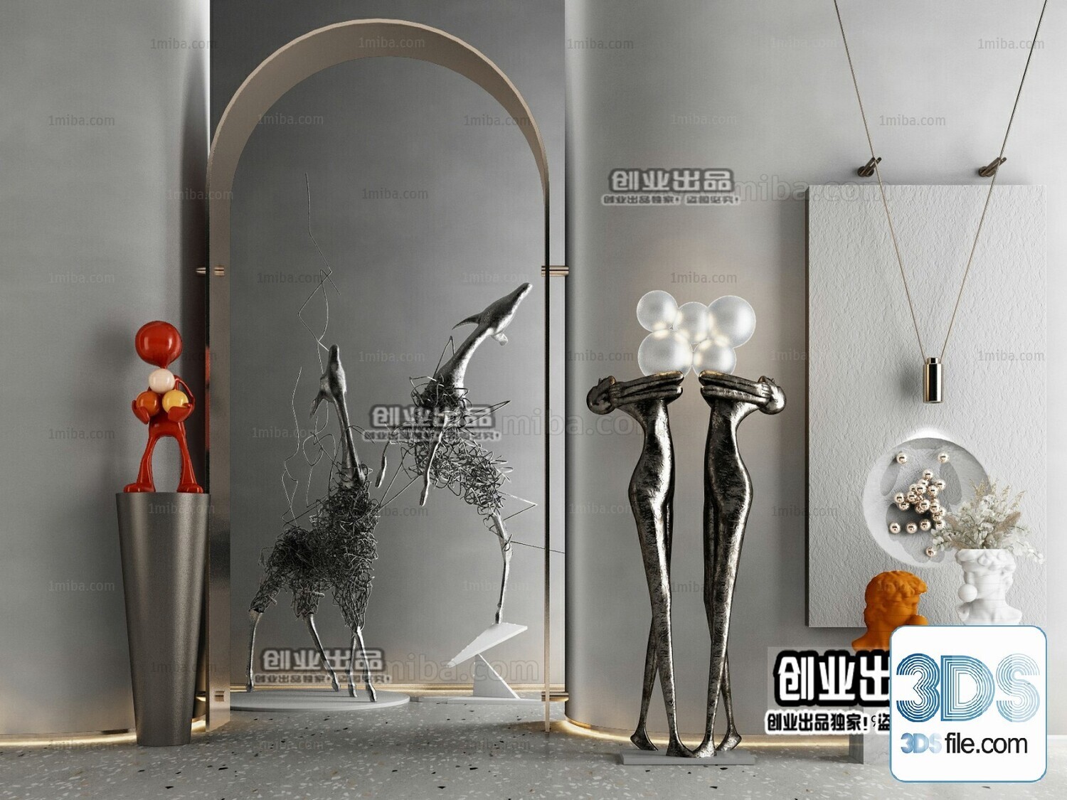 108 Decorative Statue 3d Models Vol 01