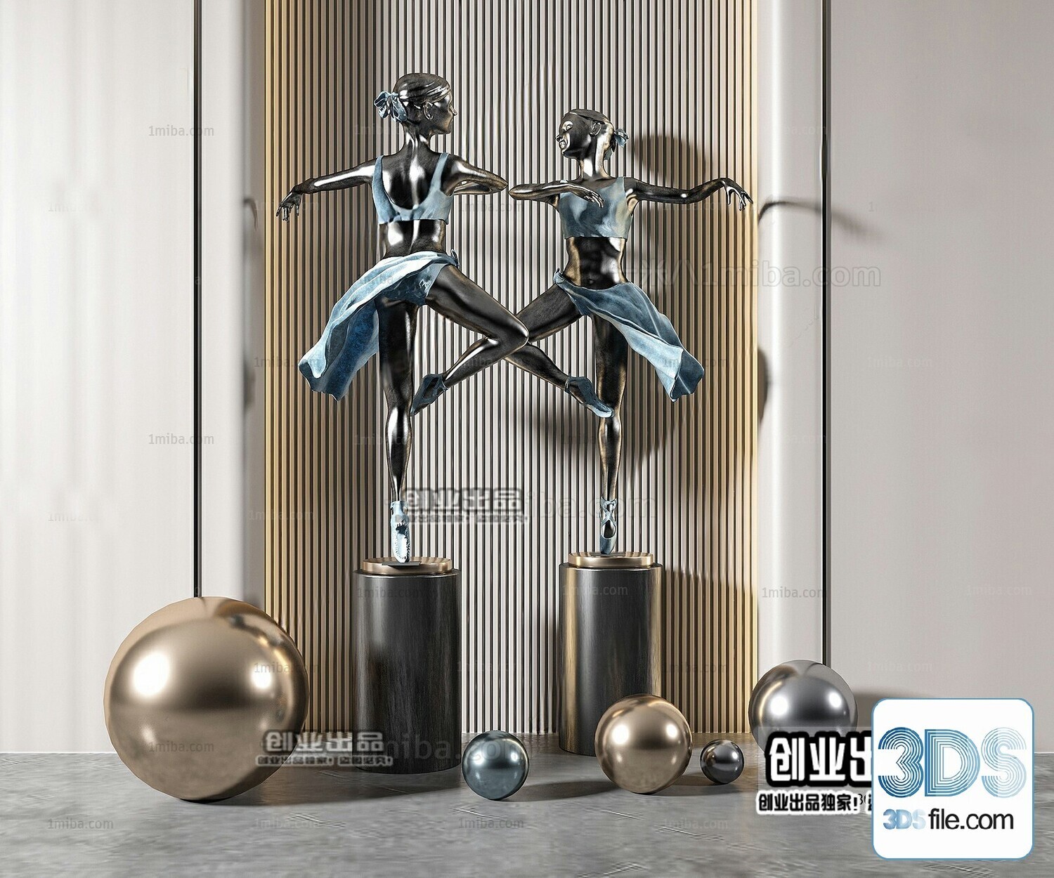 108 Decorative Statue 3d Models Vol 01