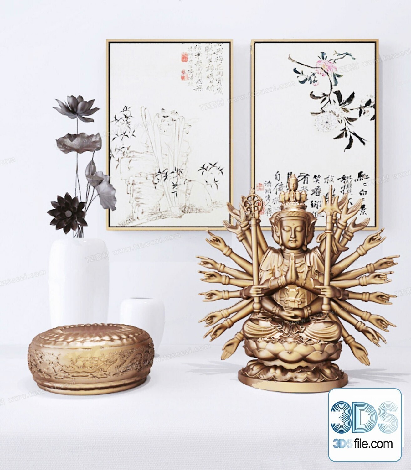 108 Decorative Statue 3d Models Vol 01
