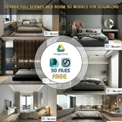 50 FREE FULL SCENES BED ROOM 3D MODELS FOR DOWNLOAD - FREE
