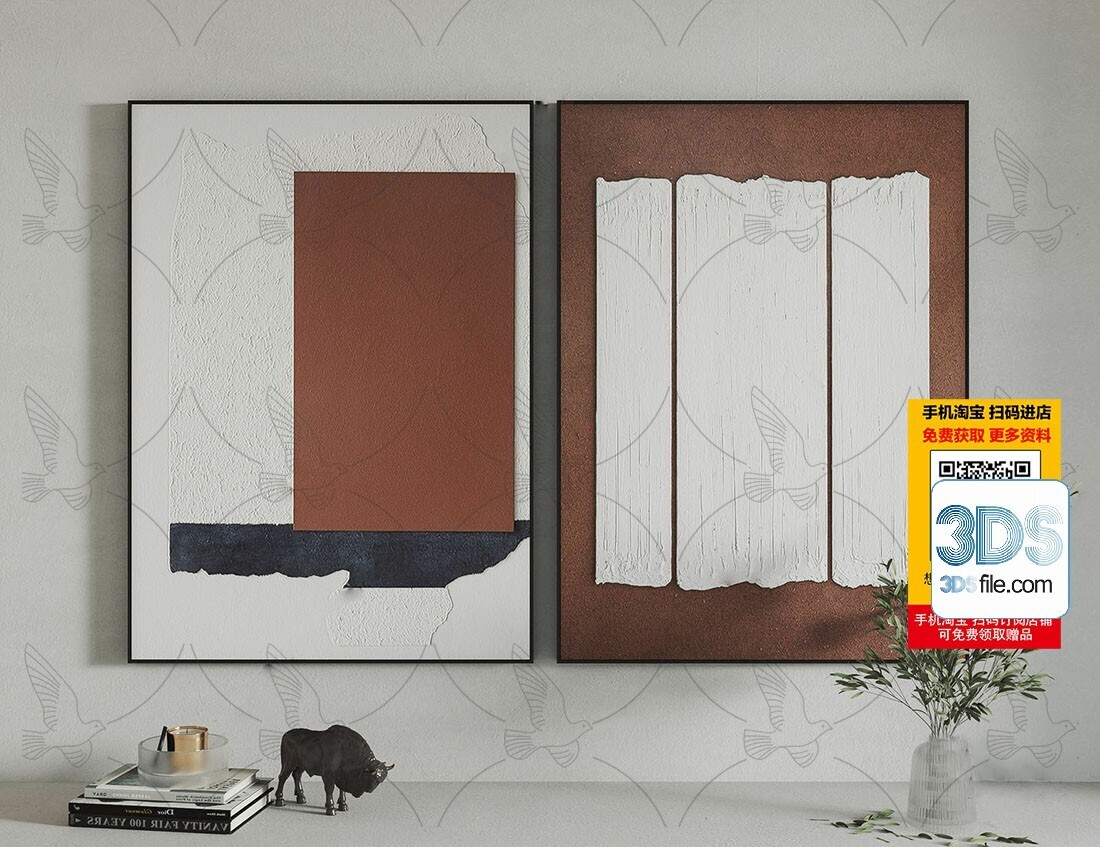 60 Decorative painting set 3d models vol.13