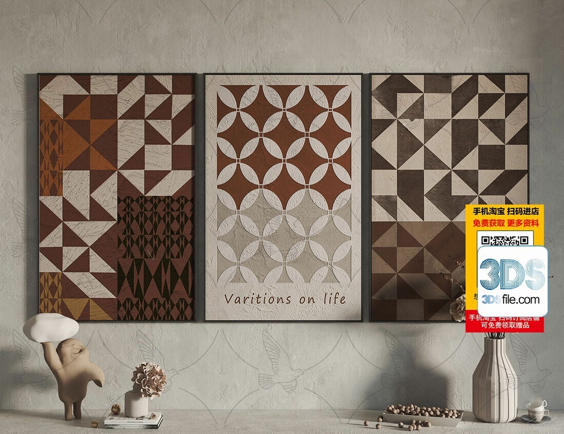 60 Decorative painting set 3d models vol.13