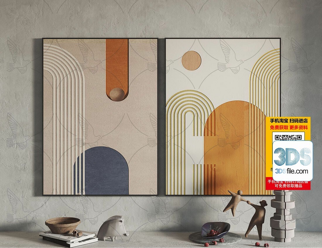 60 Decorative painting set 3d models vol.13
