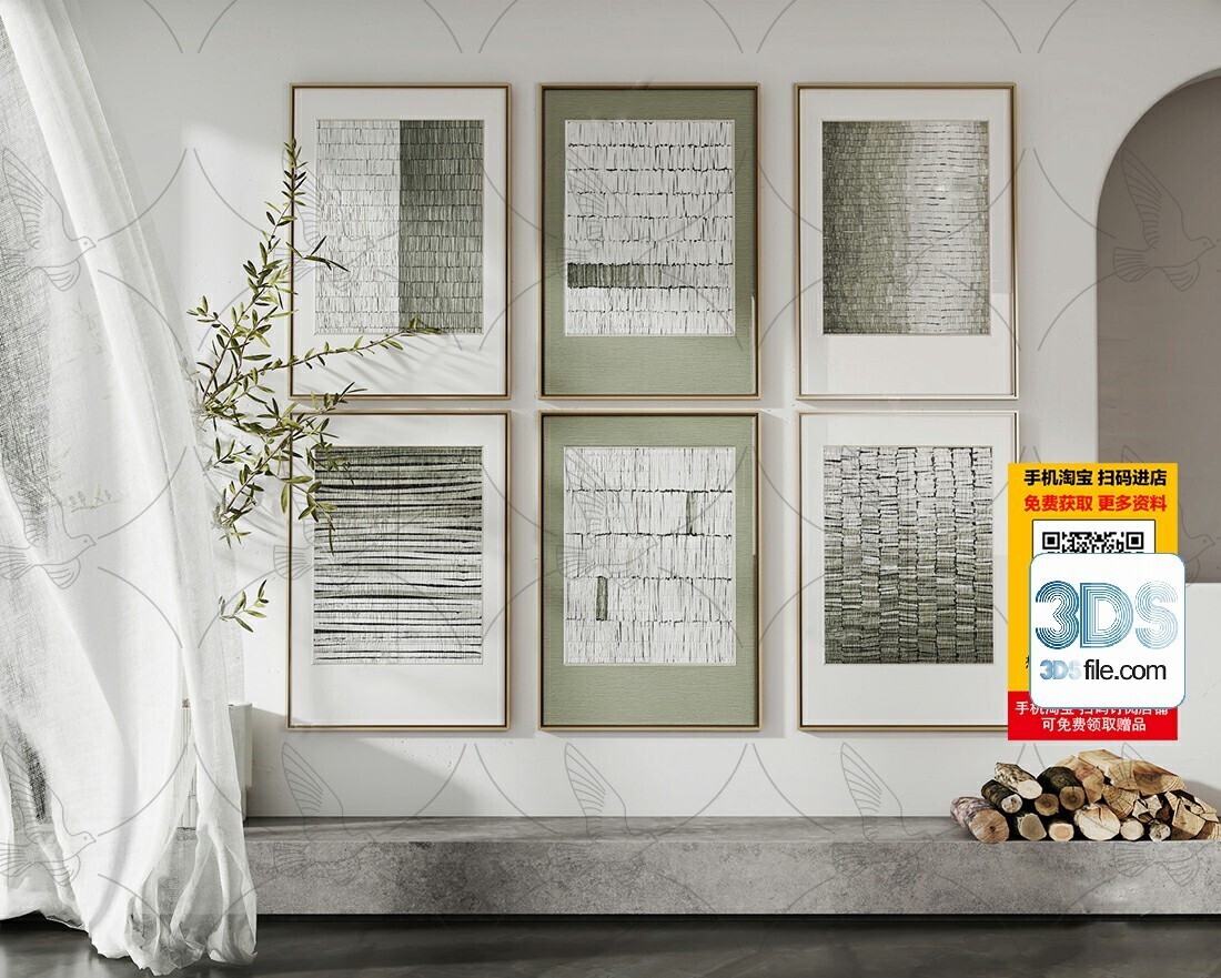 60 Decorative painting set 3d models vol.13