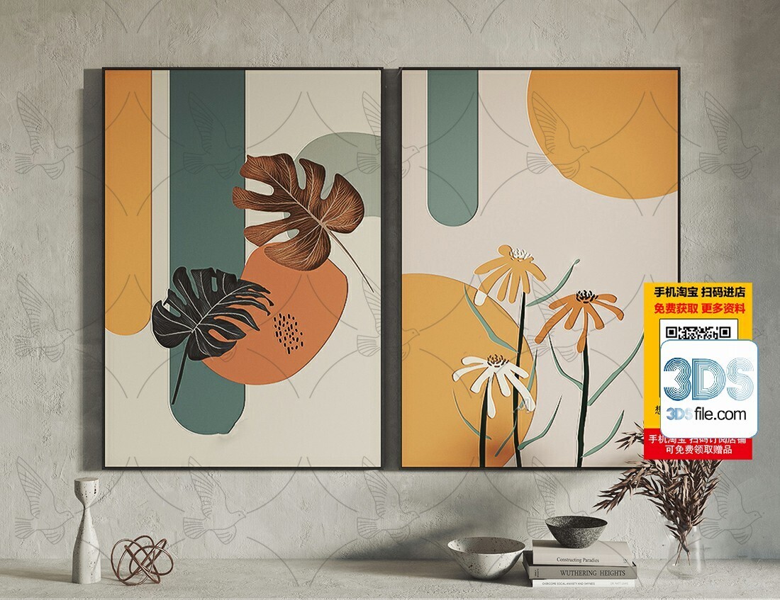60 Decorative painting set 3d models vol.13