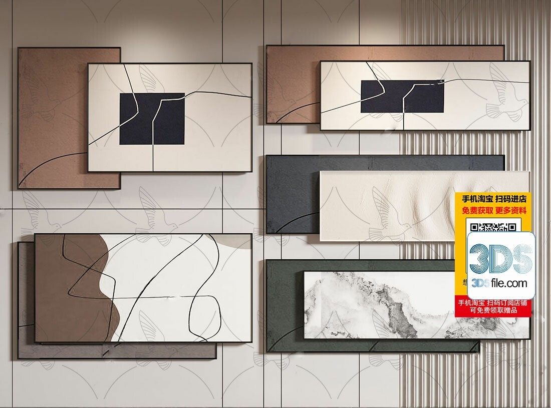60 Decorative painting set 3d models vol.13