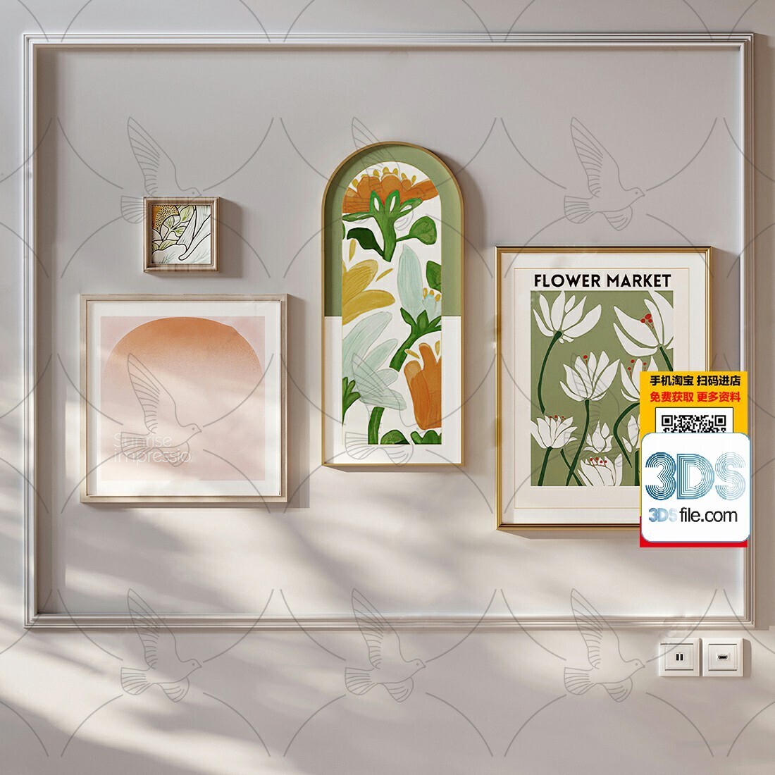 60 Decorative painting set 3d models vol.13