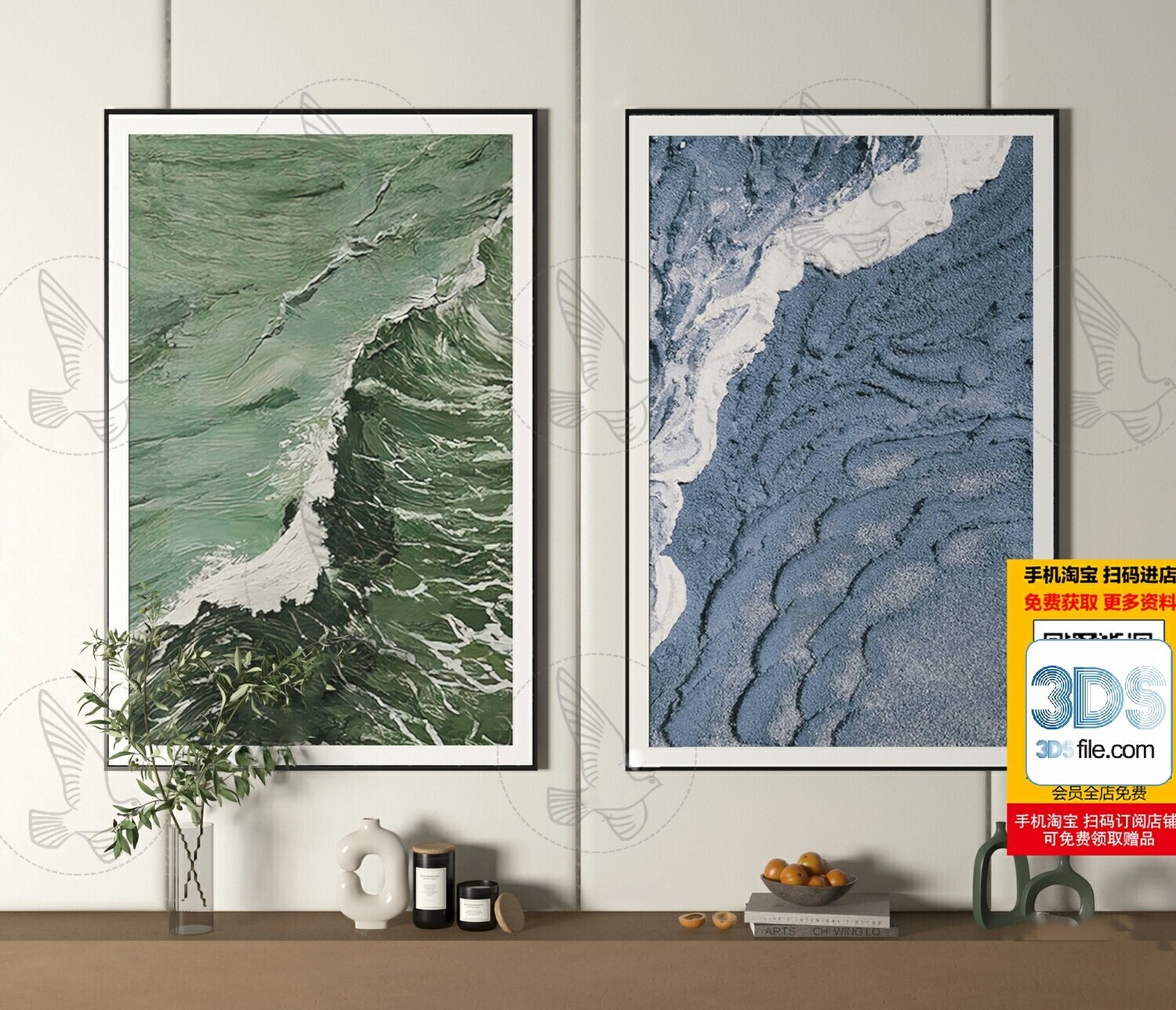 60 Decorative painting set 3d models vol.13