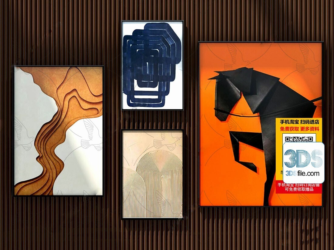 60 Decorative painting set 3d models vol.13