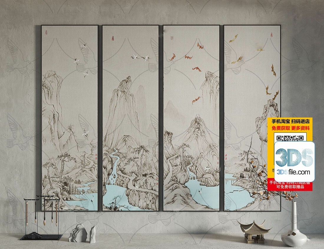 60 Decorative painting set 3d models vol.13
