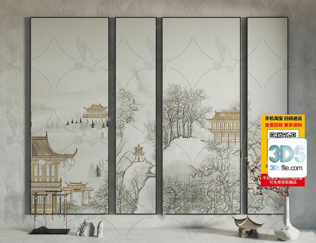 60 Decorative painting set 3d models vol.13