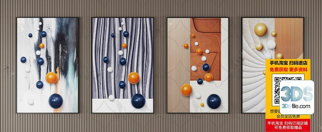 60 Decorative painting set 3d models vol.13
