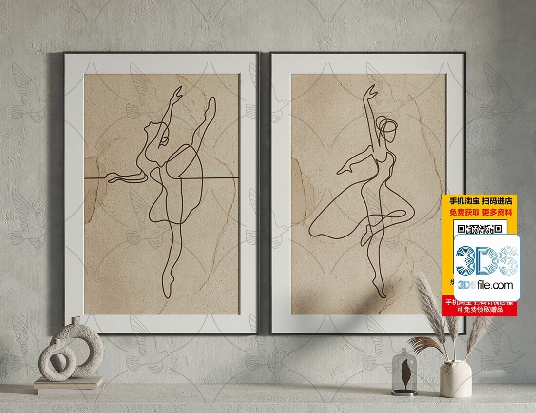 60 Decorative painting set 3d models vol.13