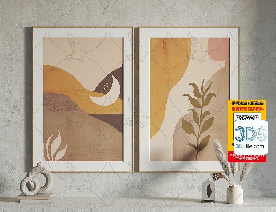 60 Decorative painting set 3d models vol.13