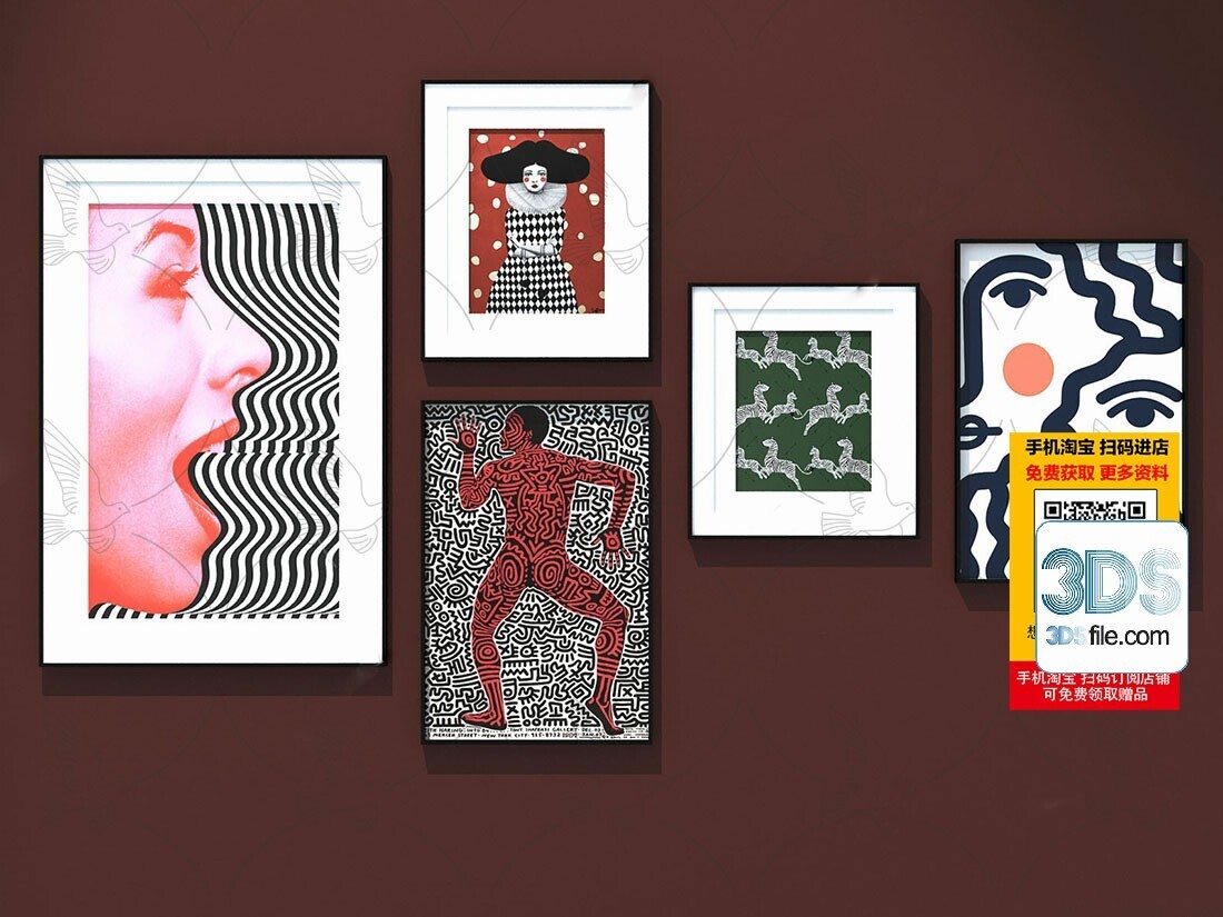 60 Decorative painting set 3d models vol.13