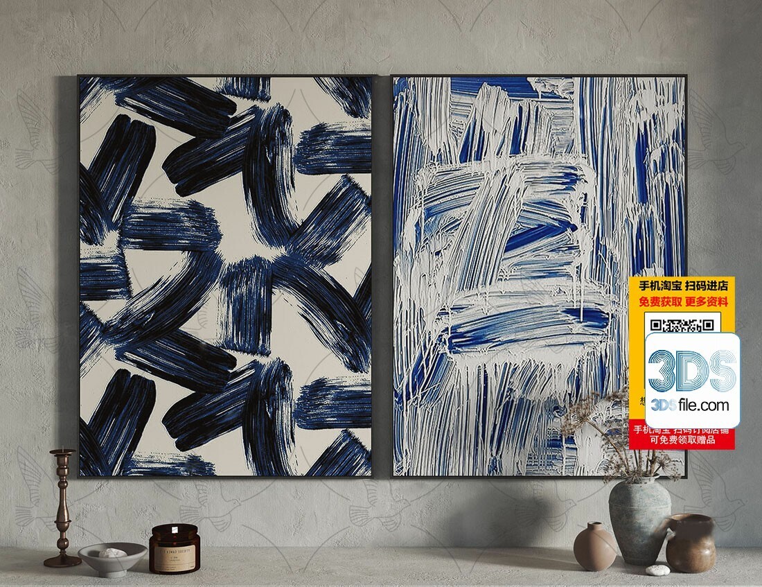 60 Decorative painting set 3d models vol.13