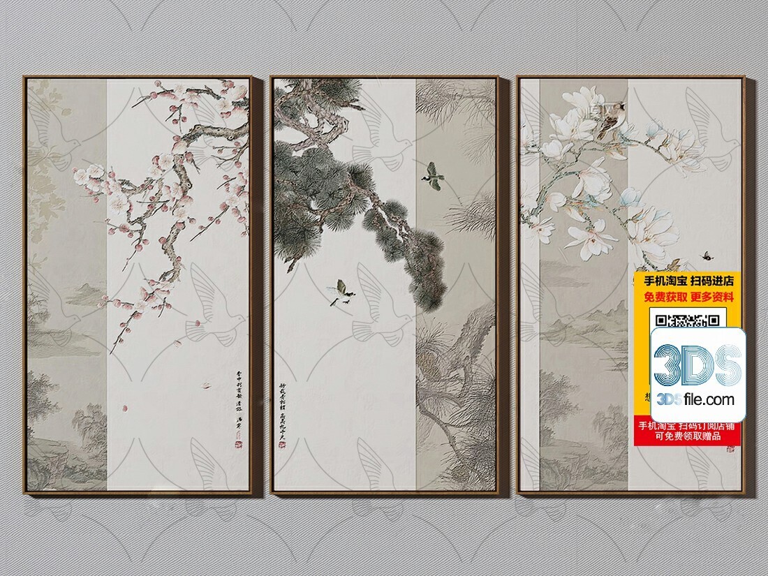 60 Decorative painting set 3d models vol.13