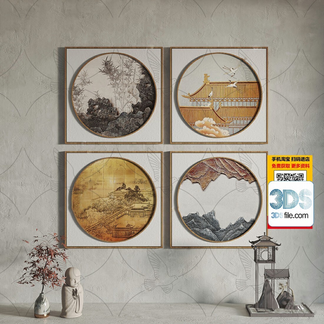 60 Decorative painting set 3d models vol.13